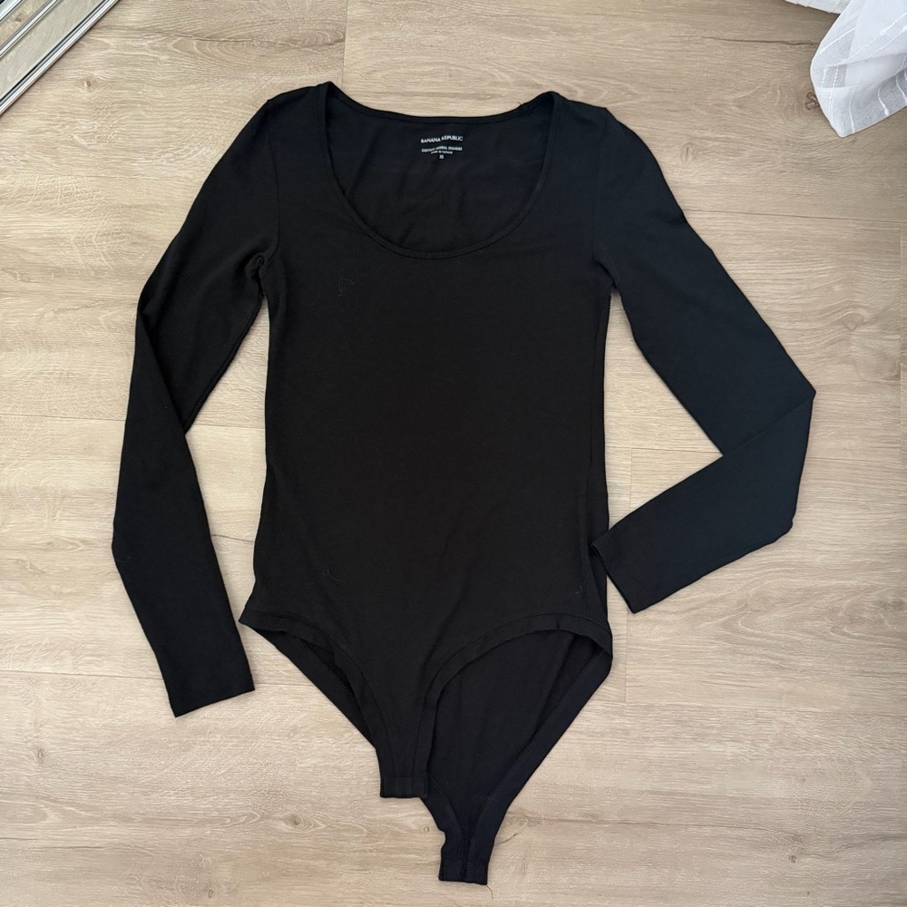 Banana Republic Cotton Modal Black Bodysuit